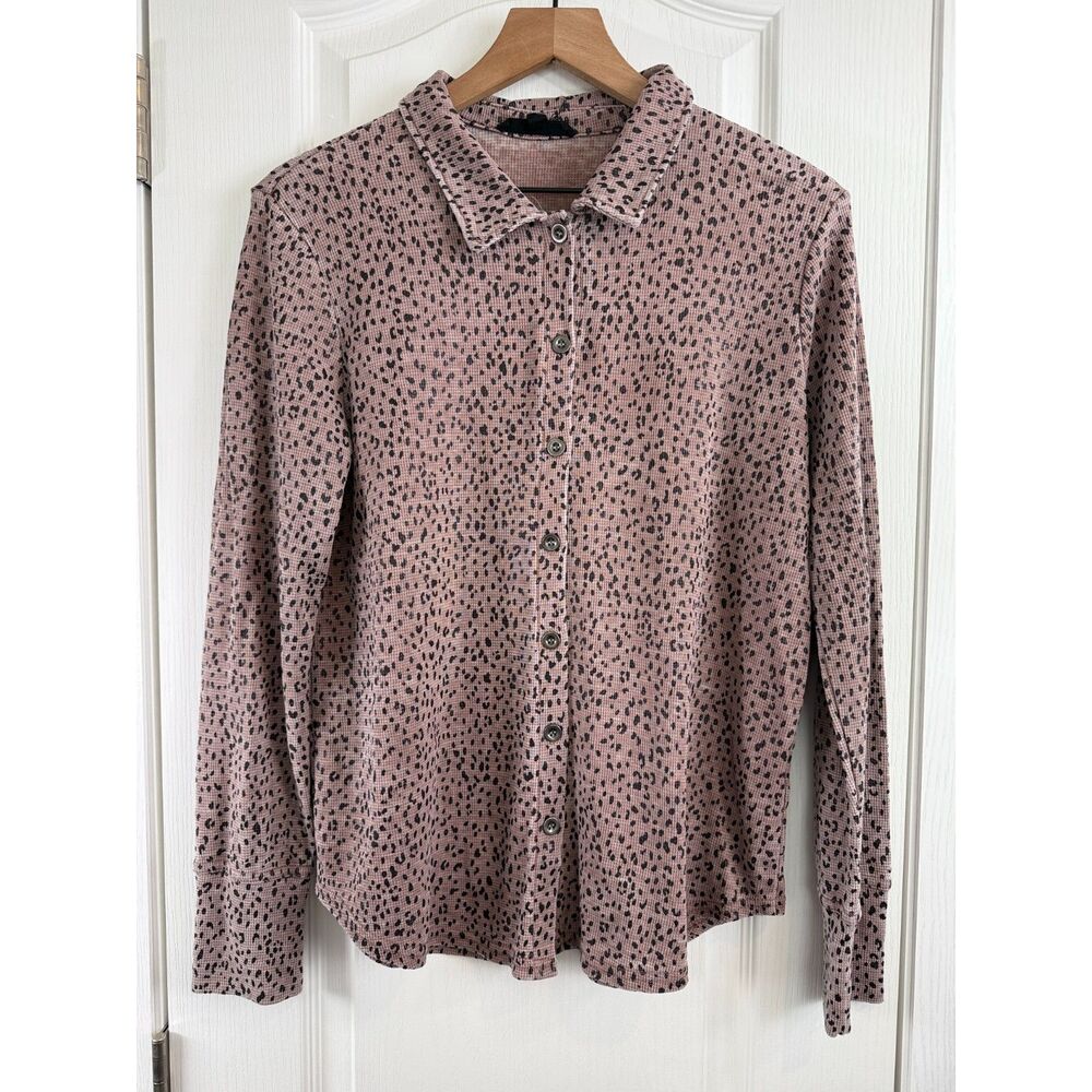 Jane & Delancey Women's Long Sleeve Button Up Shirt Animal Print Size S Small